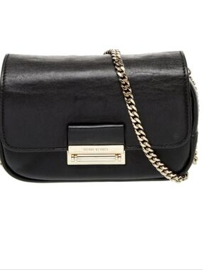 Henri Bendel Leather Crossbody with Gold Chain